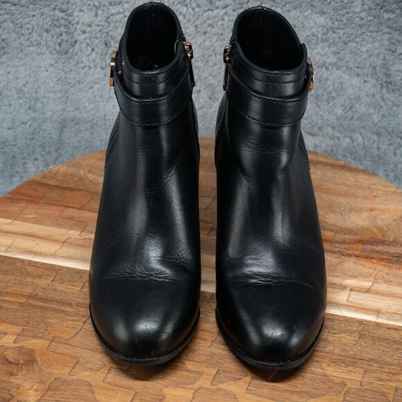 Tory Burch BRISTOL Black Leather 3.5” Boots Booties Size 5.5 M - Picture 2 of 10